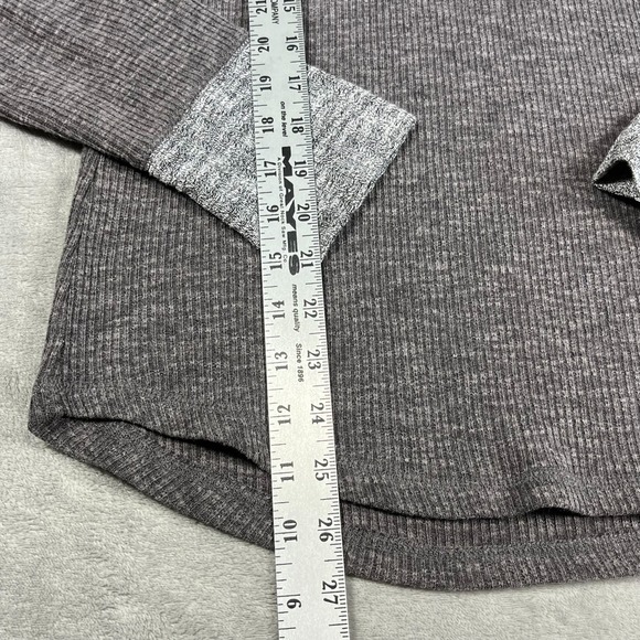 Bella Swan Elana Gilbert Long Sleeve Top Womens Large Brown/Gray Stretch - Picture 9 of 11